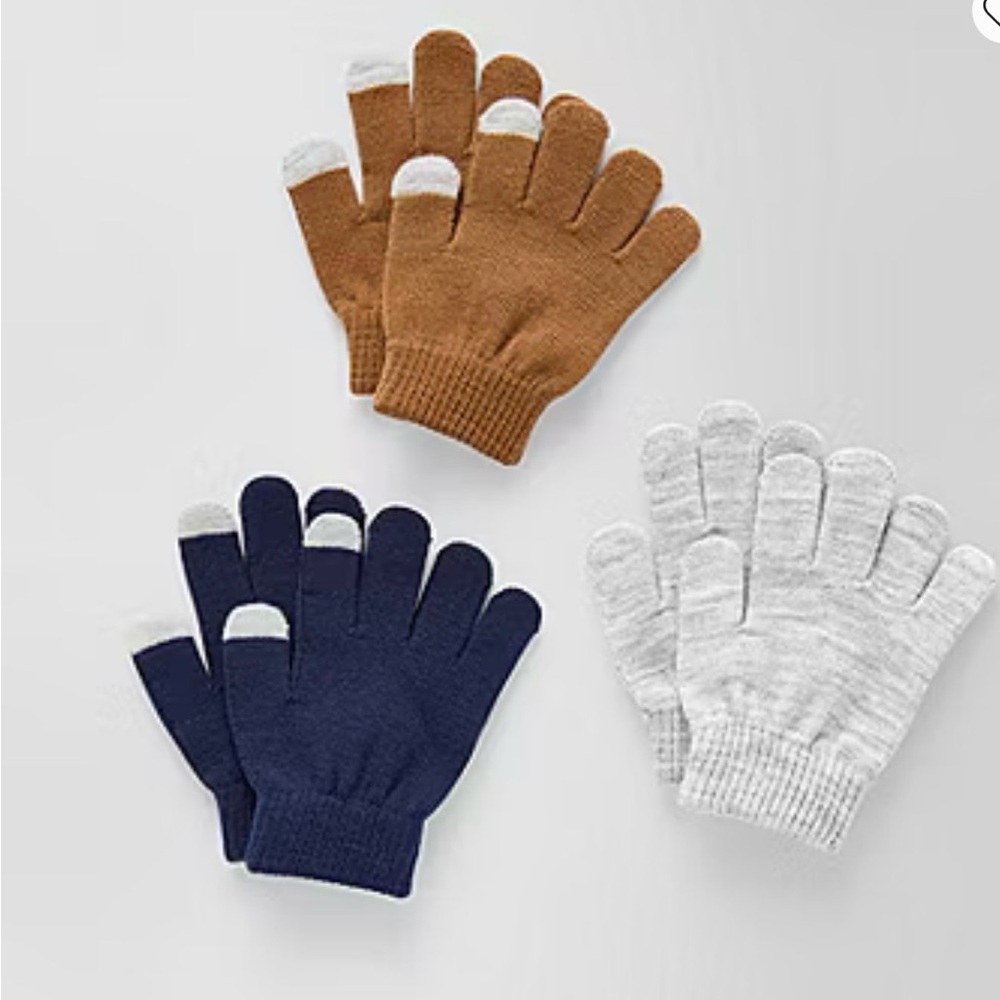 Thereabouts Big Kid Unisex Gloves in bold navy oatmeal size one size
